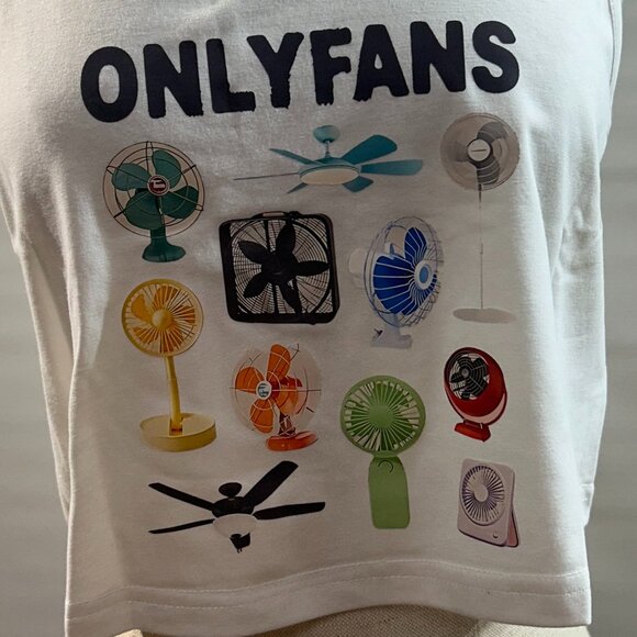 Shein White Crop Top Tanktop Only Fans Size Small - Picture 5 of 5